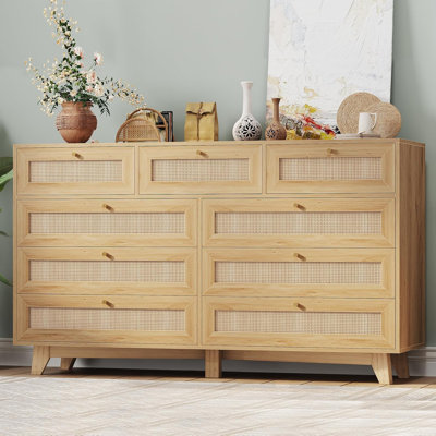 Rattan 9 Drawers Dresser 