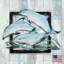 Décoration murale rétro en bois Dolphin Pod-1427824169