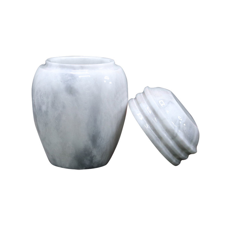 Urne de crémation en marbre, gris Badal, H 4,75 po x l 3,5 po x l 3,5 po