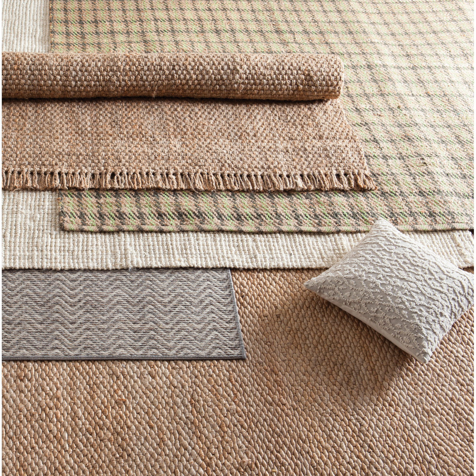 Asta Ivory Hand-Woven Flatweave Jute Rug, Runner 2'6" x 12'