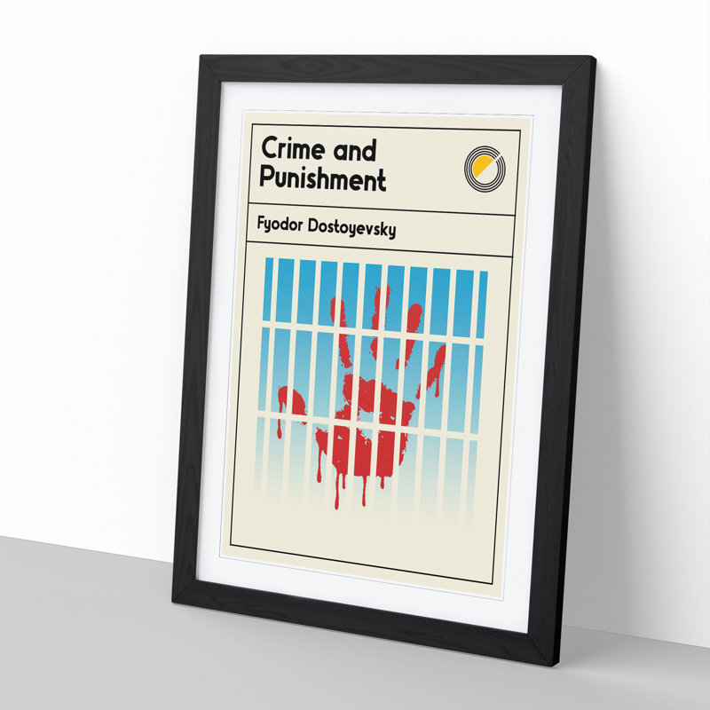 Book Cover Crime and Punishment Fyodor Dostoyevsky - Picture Frame Graphic Art, Black, 65cm H x 48cm W x 2cm D