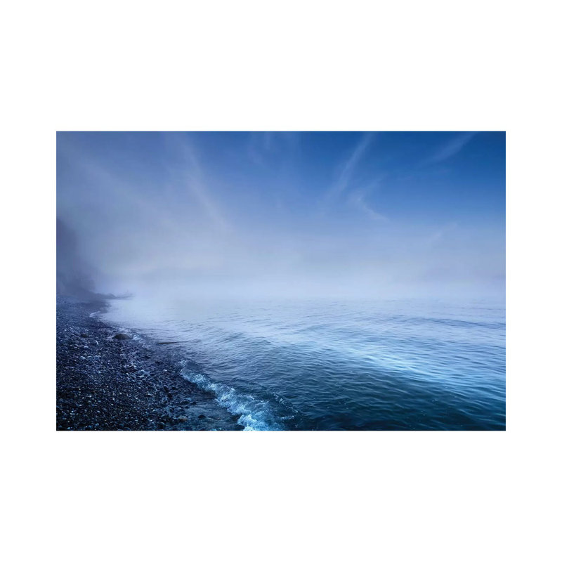 Misty Seaside in the Evening, Mons Klint Cliffs, Denmark by Evgeny Kuklev - Wrapped Canvas Photograph