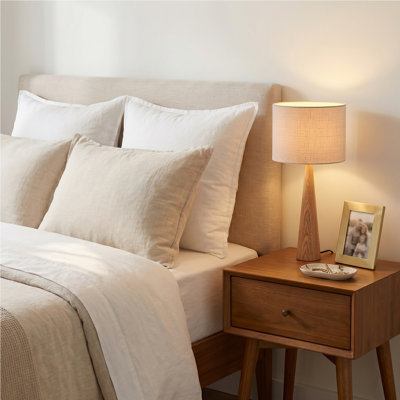 Lampe de table en bois massif naturel 20 po Manveen