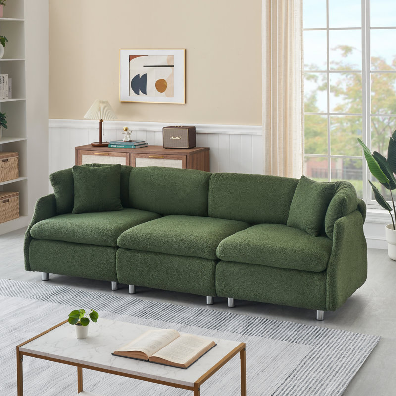 Canapé en tissu 3 places Modern, Vert