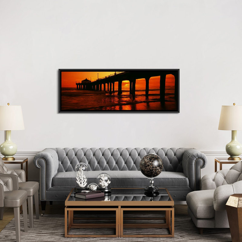 «Manhattan Beach Pier, Manhattan Beach, Los Angeles County, California», reproduction de photo sur toile tendue