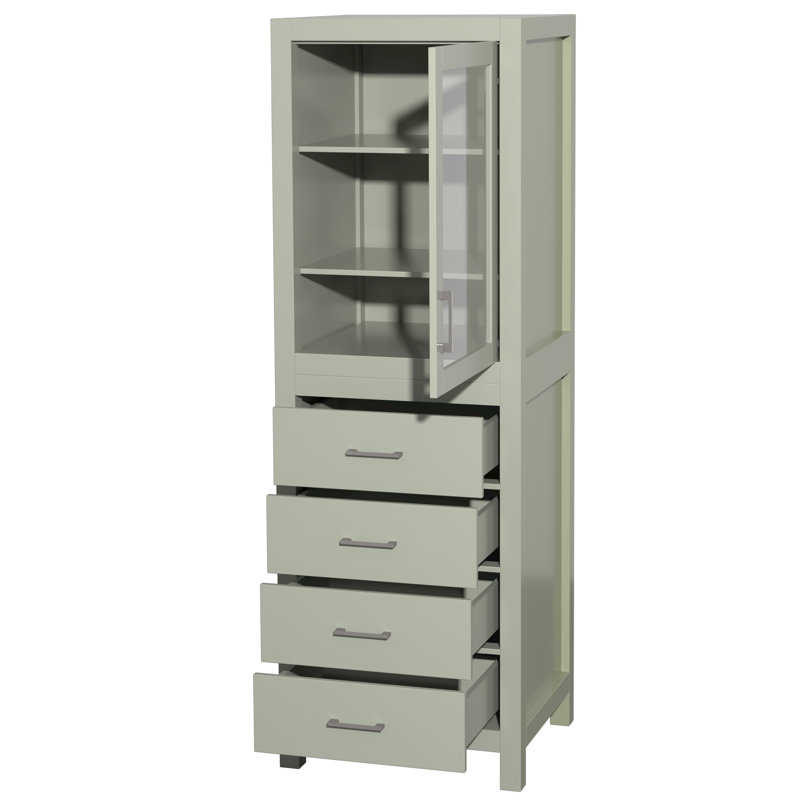 Sheffield Solid Wood Linen Cabinet, Light Green