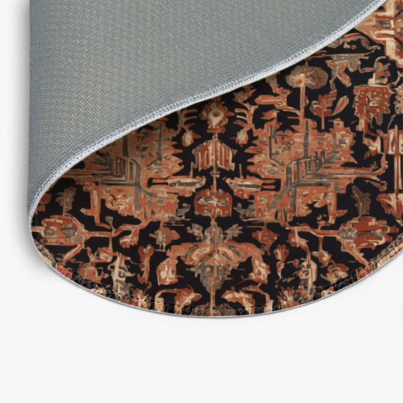 Tapis d'intérieur et d'extérieur brun Persian, Rond 5 pi