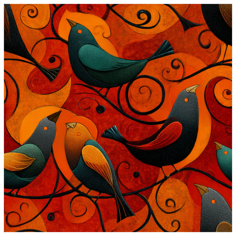 Tapis de bain oiseaux, 24in W x 17in L