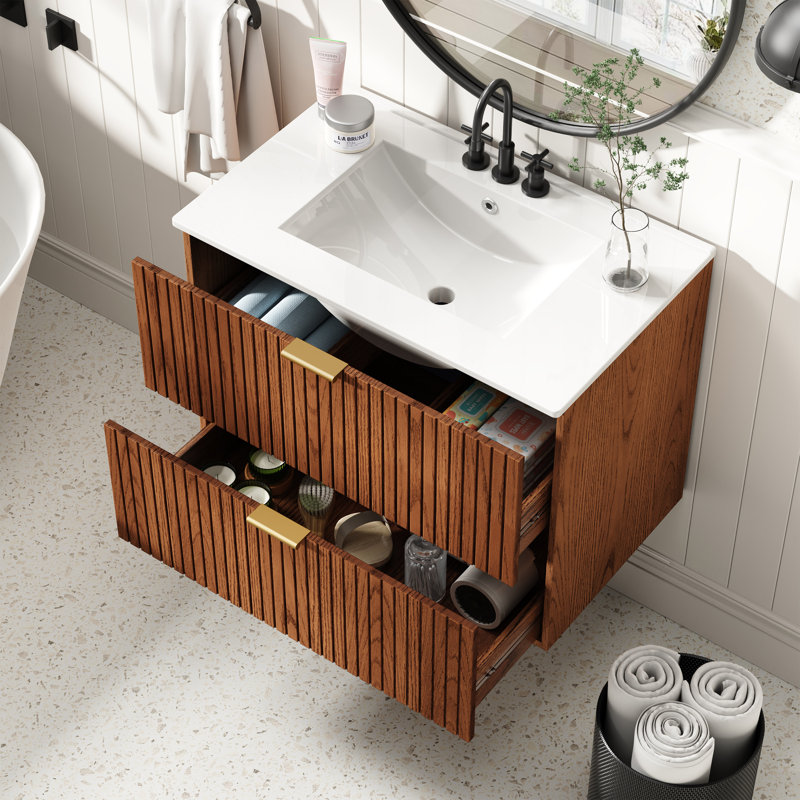 30" Single Modern Bathroom Vanity With Solid Wood Construction, And Fully Assembled