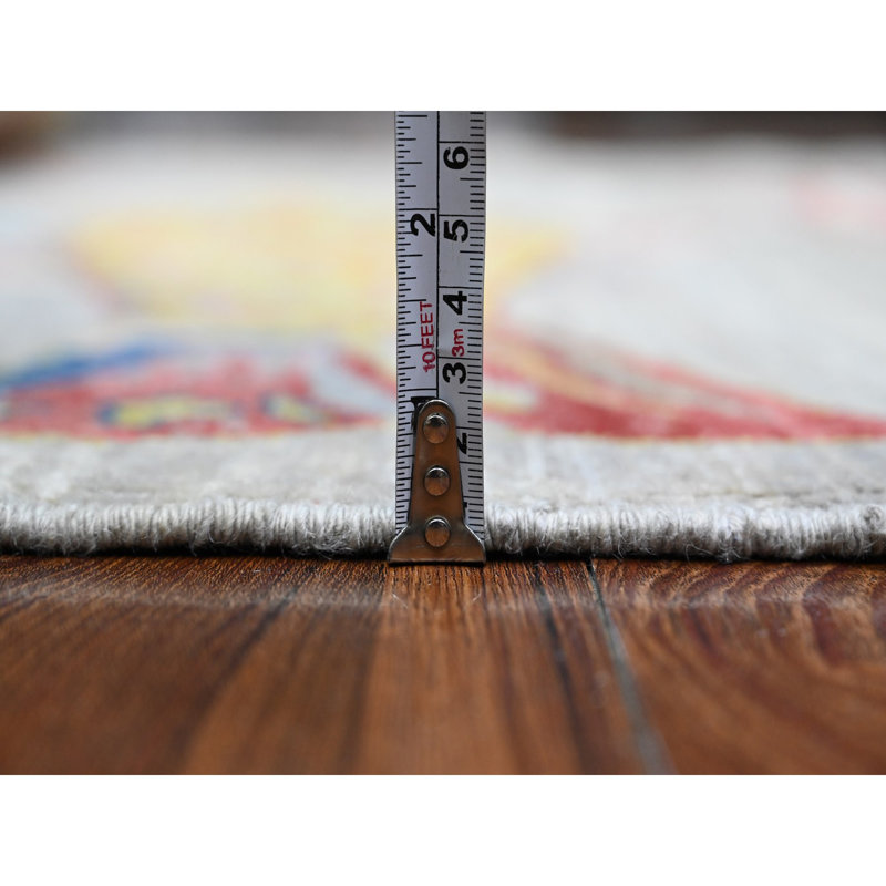Tapis de couloir gris nouvel âge en laine 4 pi 1 po x 12 pi One-of-a-Kind