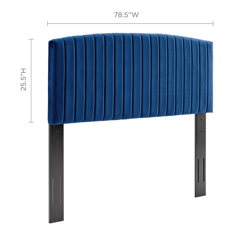 Rebecca Performance Velvet Headboard, Navy, King/California King