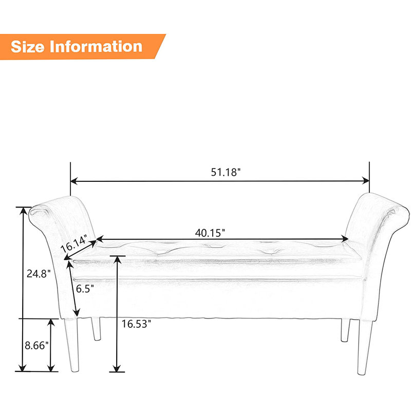 Banc de rangement rembourré Ameeliah