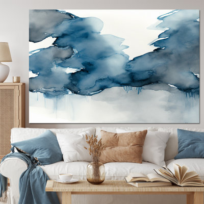 «Feeling Honolulu Blue II», art abstrait sur toile à encre liquide