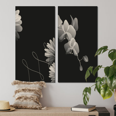«Black Tropical Minimalis Pastel I», ensemble de 2 peintures