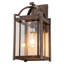 Luminaire extérieur de 17 po pour lanterne murale d'extérieur, applique murale rustique de style campagnard avec panneaux en verre transparent, porche en fer patiné pour garage de maison, base E26, homologué ETL