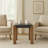 Belmont Square Granite Veneer End Table With Black Top and Brown Wood Legs-21" x 21"-715957562-715957565