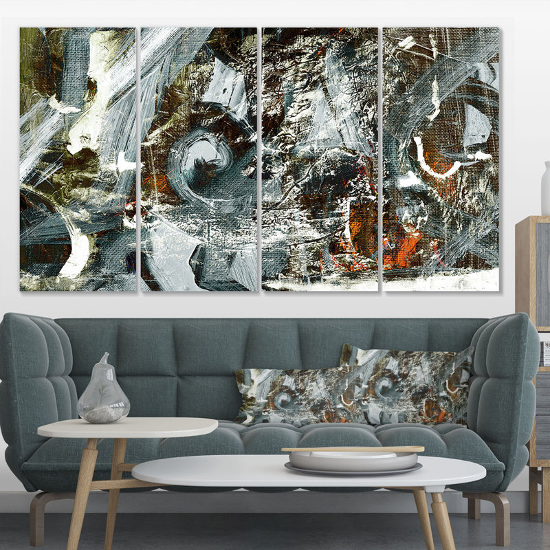 « contemporaine abstract design », ensemble de 4 impressions sur toiles tendues