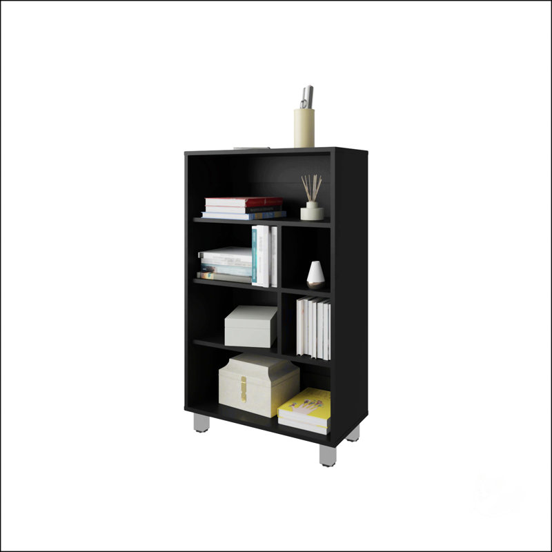 Black Bookcase With Six Shelf, Black
