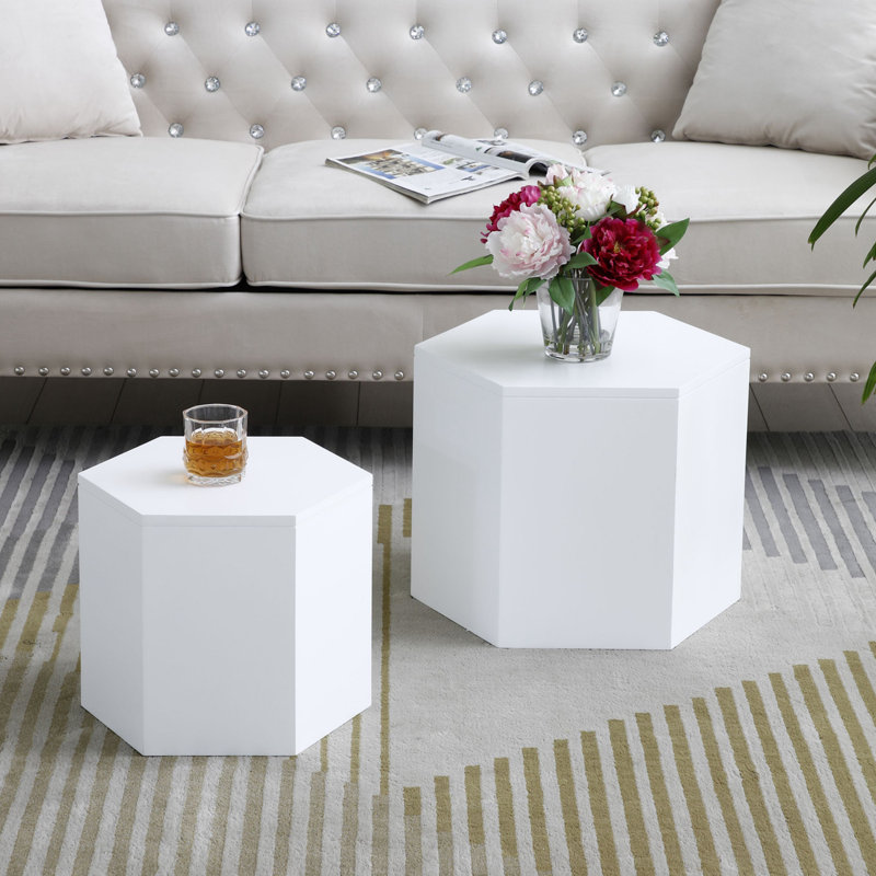Tables gigognes Mandalyn, Blanc