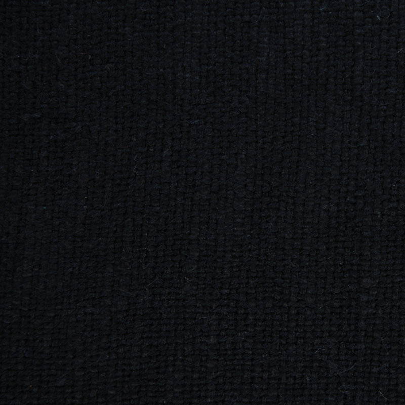 Coastal Chic 20" Square Black Cotton Textured Throw Pillow with Fringe