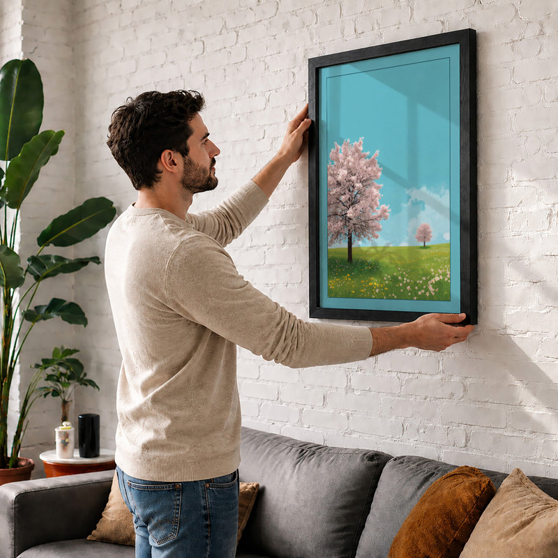 Blossom Tree In Spring Botanical - Print, A2 - 59.4 x 42.0 cm, Walnut