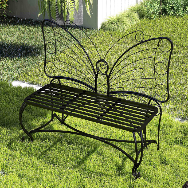 Banc de jardin Butterfly, Noir, noir, noir, noir