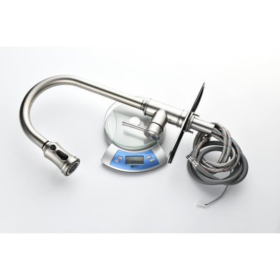 Brushed Nickel Kitchen Faucet With Pull Out Spray Head And Stainless Steel Construction Sink Single Handle For Easy Use