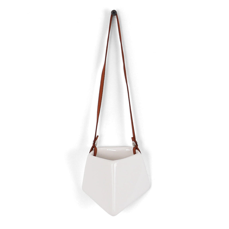Pot à fleurs suspendu en céramique Cuadra, H 2,5 po x l 4 po x P 3,6 po