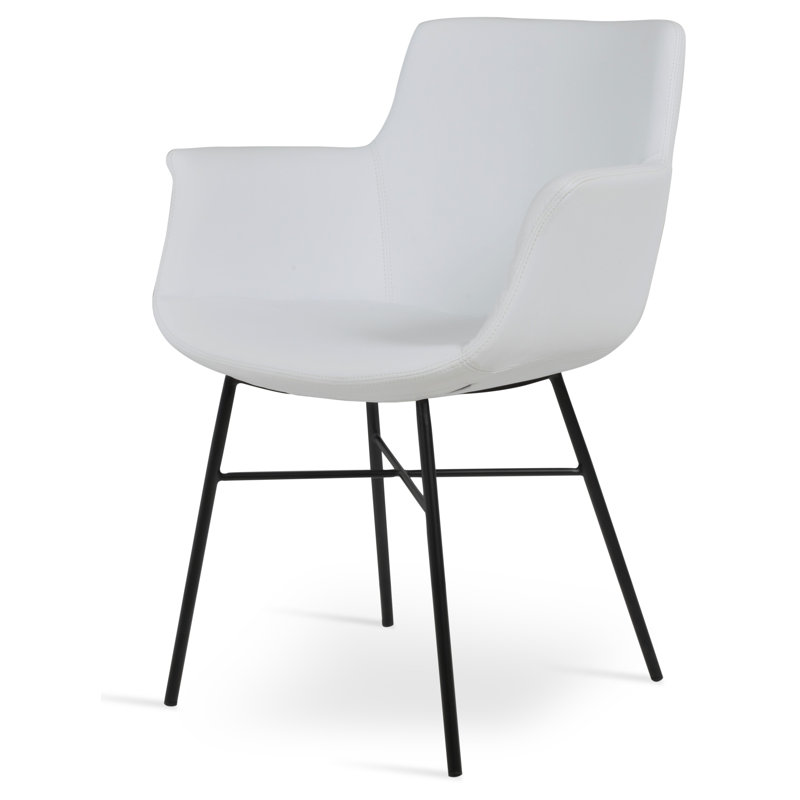 Fauteuil Bottega, Noir, Blanc
