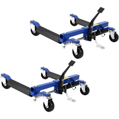 Ensemble de cric de roue de voiture, chariot de roue d'une capacité de 6000 lb avec cric hydraulique et rouleaux simples, rouleaux robustes avec pédale pour la réparation de pneus en mouvement - ensemble de 2