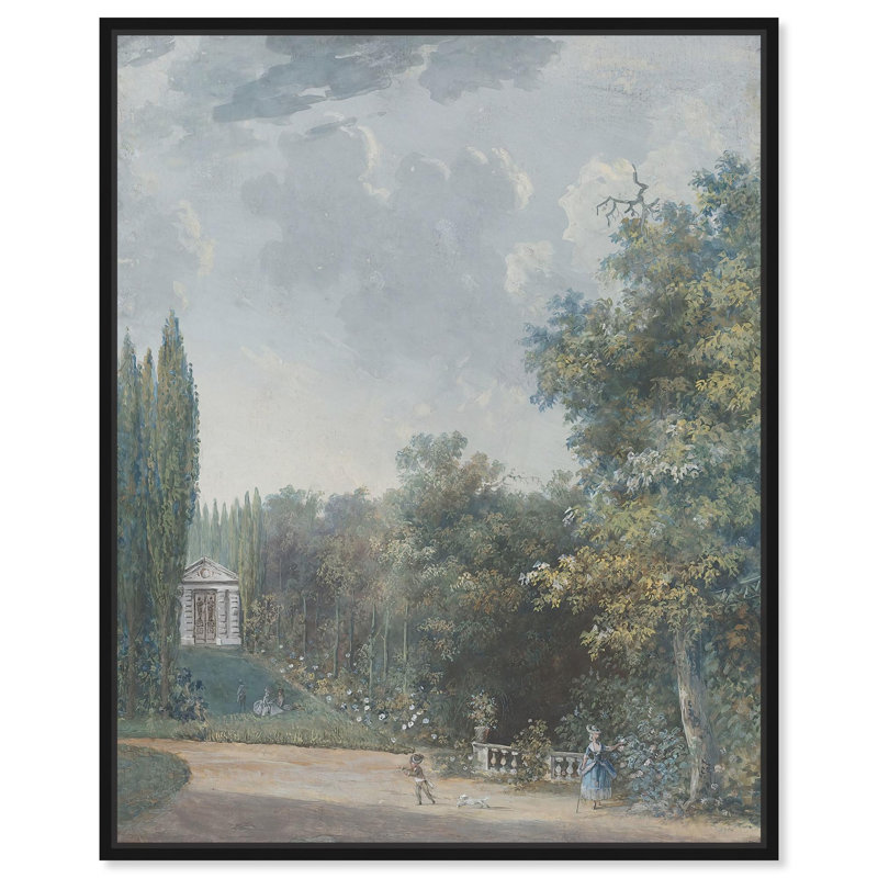 «Park View Canvas Vintage Landscape» par , H 21 po x l 17 po, Cadre flottant noir
