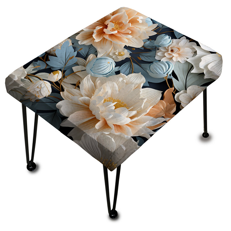 Boho Victorian Fusion Victorian Motif - Repose-pieds rectangulaire floral