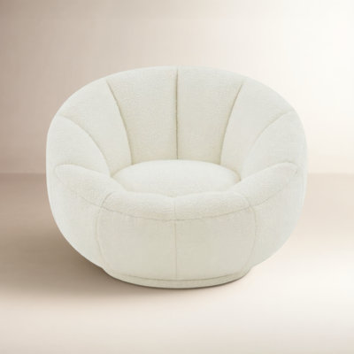 Dama Upholstered Swivel Barrel Chair