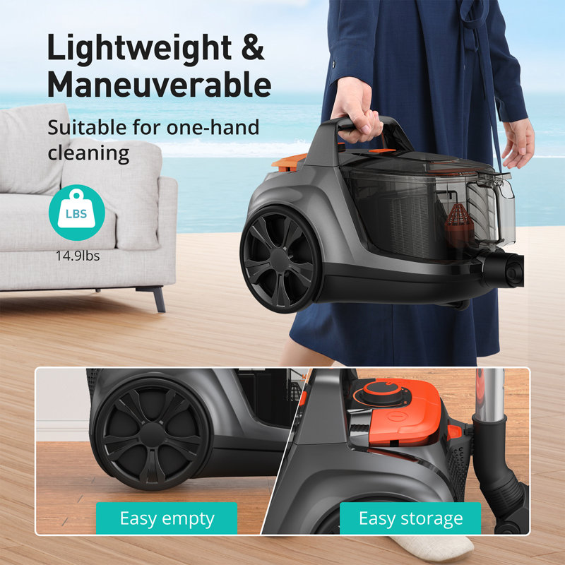 Aspirateur traîneau, aspirateurs sans sac 24Kpa, Noir