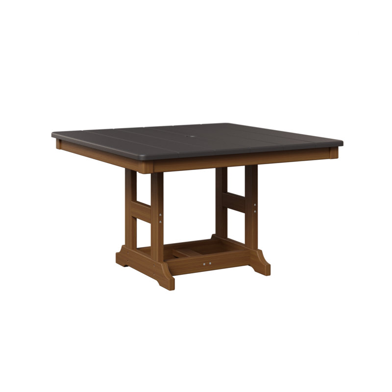 Table carrée berlinoise pour enfants 33 po Berlin, Gris fumée, Teck naturel