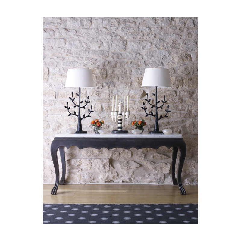 William Yeoward 68.5'' W Marble Console Table, Ebonized Oak