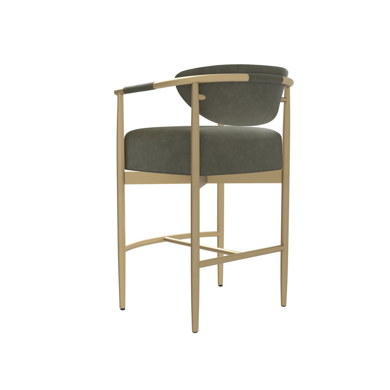 HELOISE Upholstered Stool with Metal Frame, Counter Stool (26.25" Seat Height)