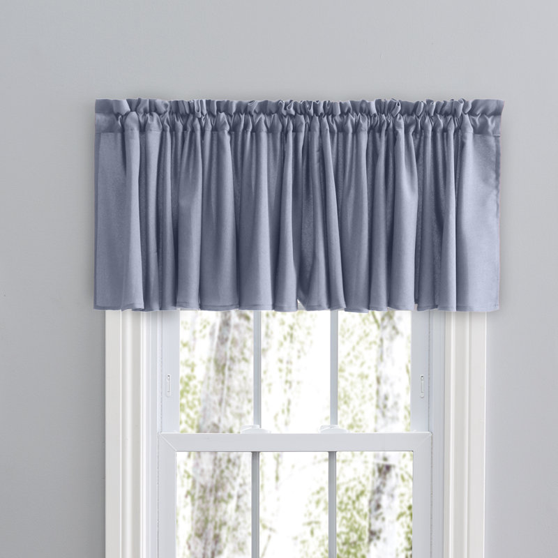 Lakeland Classic Tailored 84" Window Valance Light Filtering in Bold Colors, Blue