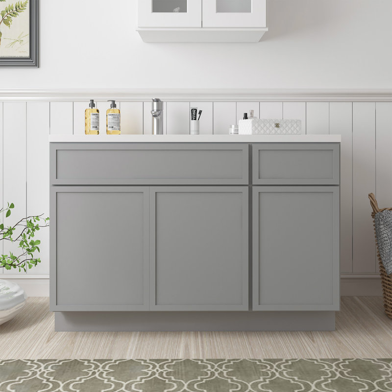 Base de meuble-lavabo simple 54 po seulement, Gris