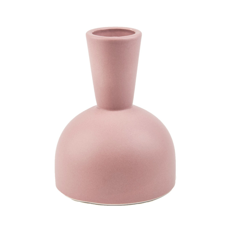 Élégant vase en céramique rose, 6,7 x 6,7 x 9,1 pouces | 100% céramique de qualité supérieure, parfaite pour les arrangements floraux et la décoration intérieure | Pièce décorative polyvalente pour le salon, la chambre à coucher ou les espaces de bureau
