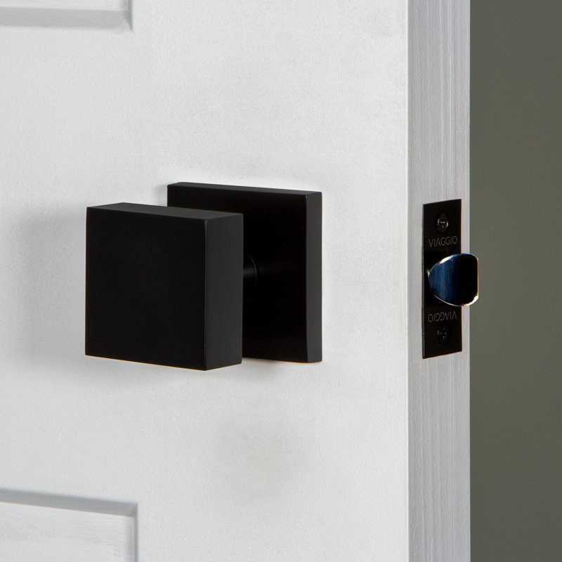 Rosace simple Viaggio avec bouton Quadrato, Noir satiné, Carrée
