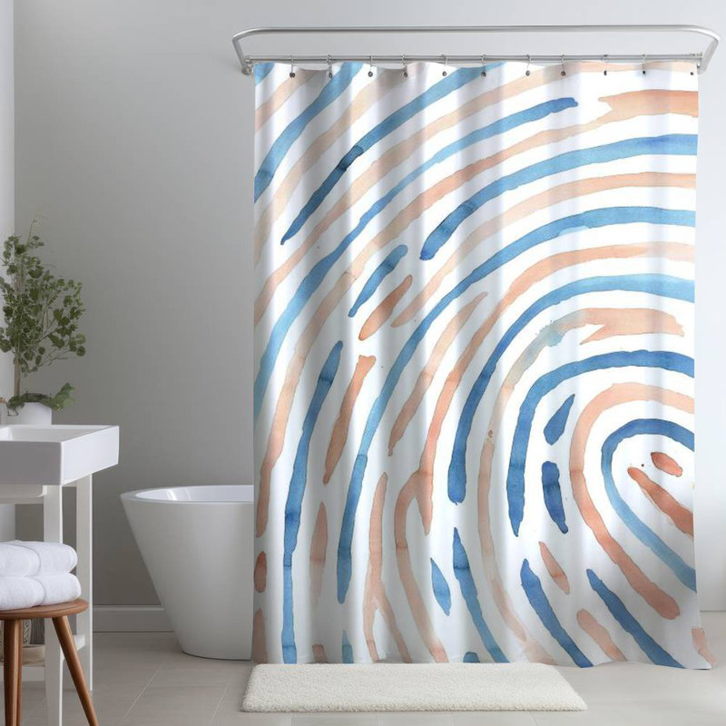 Abstract – Polyester Shower Curtain, Dye Sublimation Print, 71" W × 74" L