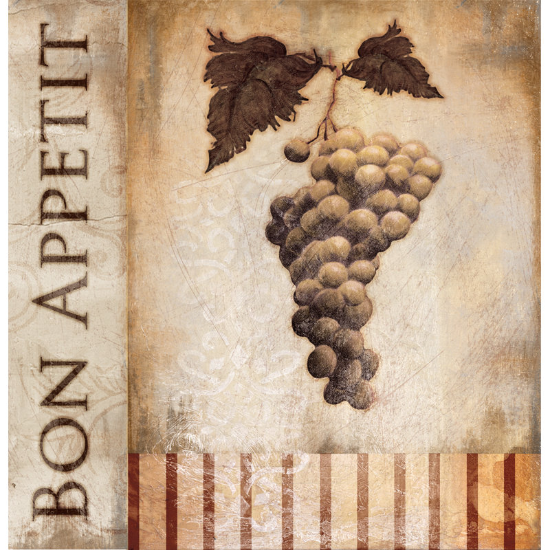 Bon Appetit Grapes - Painting Print, 91cm H x 61cm W, Black Floater Framed