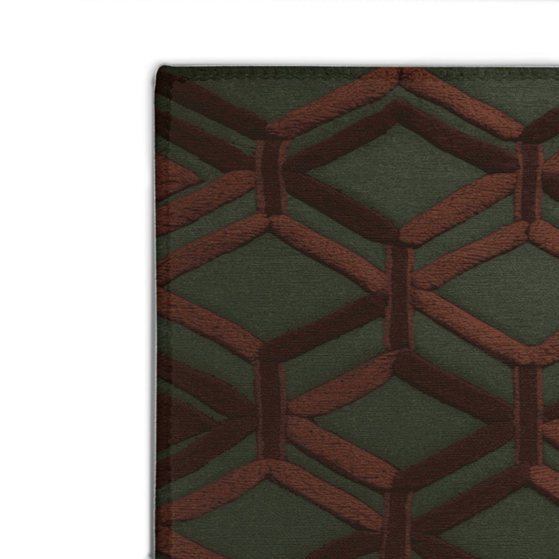 Trellis Green Indoor and Outdoor Area Rug, Rectangle 2' x 3'