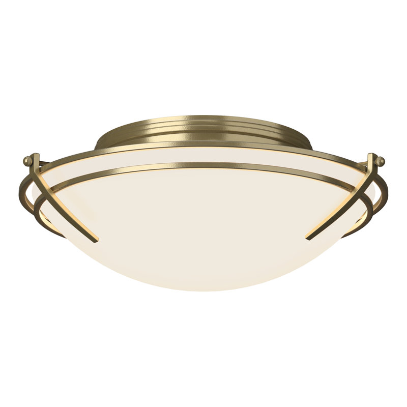 Plafonnier encastré simple en forme de bol 15,7 po Tryne, Opale, (2) ampoules incandescentes moyennes A-19 E26 de 6