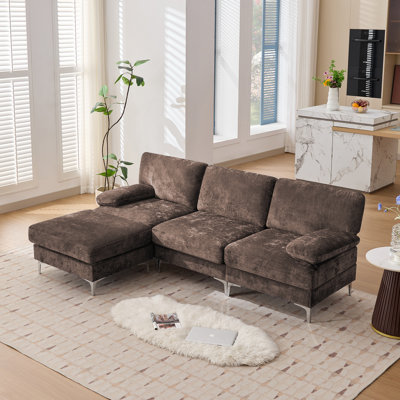4-Piece 92.1"W Modular Sofa Sectional With Ottoman