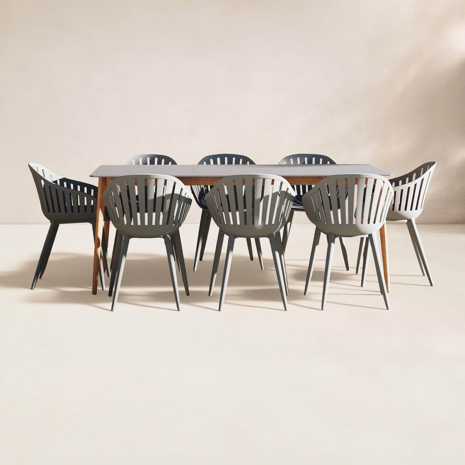 Alyisa 75" Eucalyptus Patio Dining Set