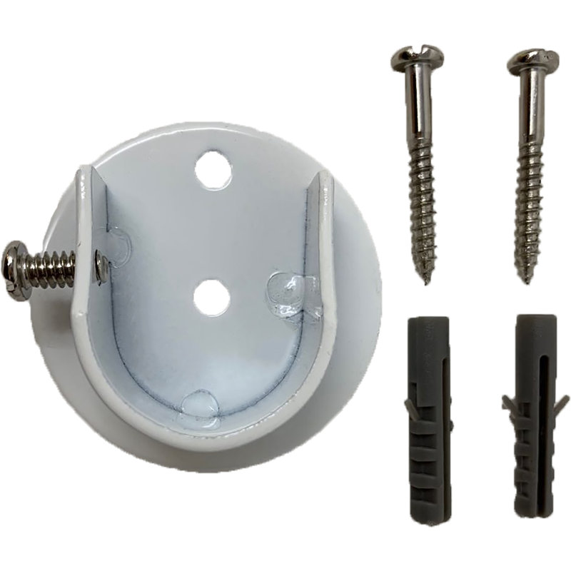 Support de fixation pour rideau intérieur Petillo, Blanc lustré, H 1 po x l 1,6 po x P 1,6 po