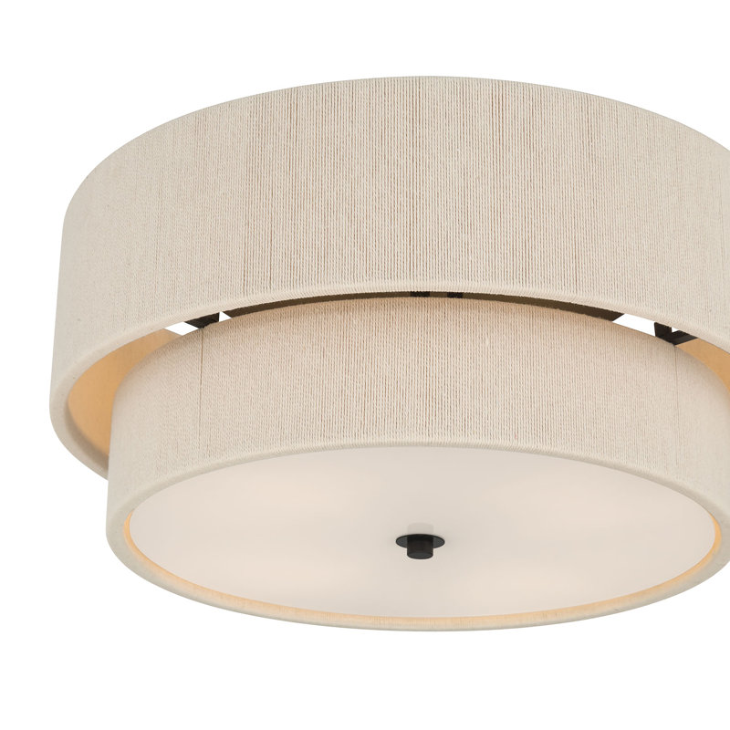 Helbert 18" Wide 4-Light Flush Mount, Matte Black