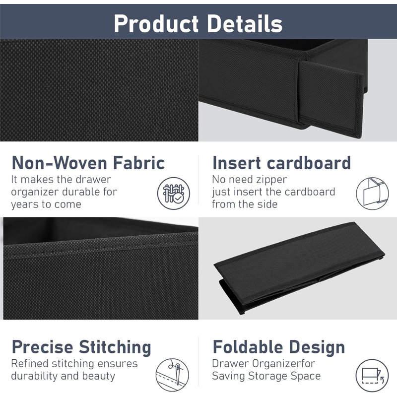 Organisateur de tiroir pour vêtements - Solution de rangement polyvalente pour vêtements de bébé, sous-vêtements, chaussettes, soutiens-gorge, ceintures et cravates - ensemble de 3